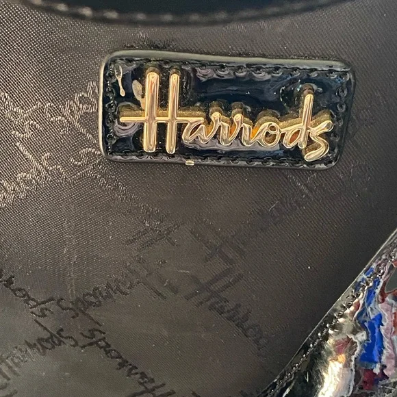 Harrods Glossy Black Handle Shoulder Bag - Picture 2 of 5